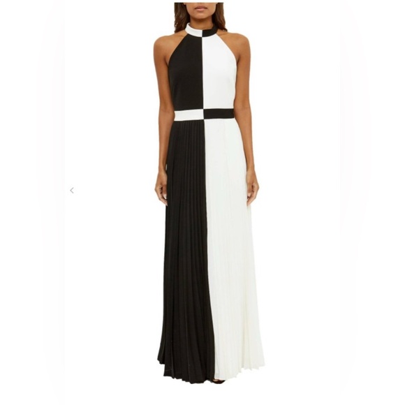 Ted Baker London Dresses & Skirts - Ted Baker Lixia Maxi- Black and White Pleated Dress, Halter Neck TB 5